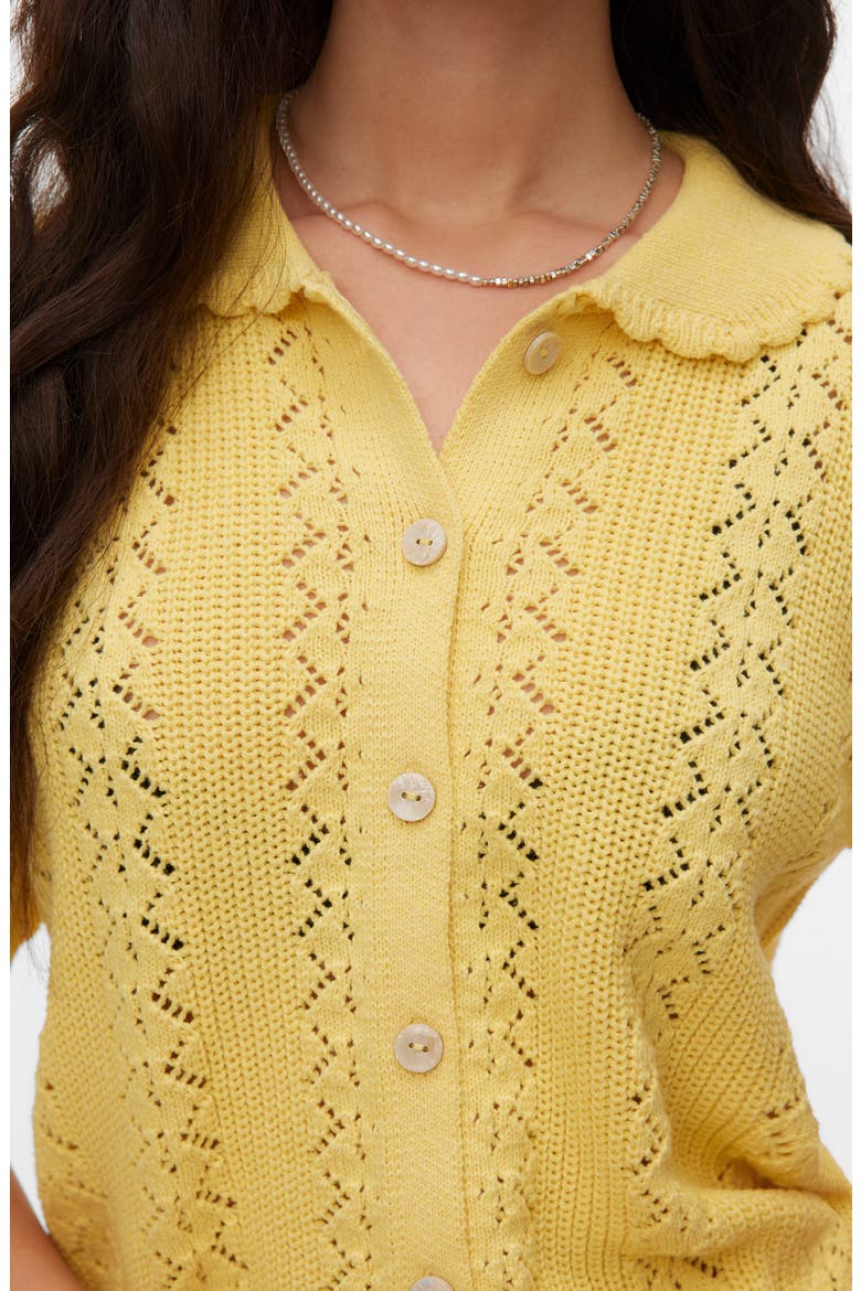 Daria Pointelle Cardigan, Alternate, color, GOLDEN HAZE