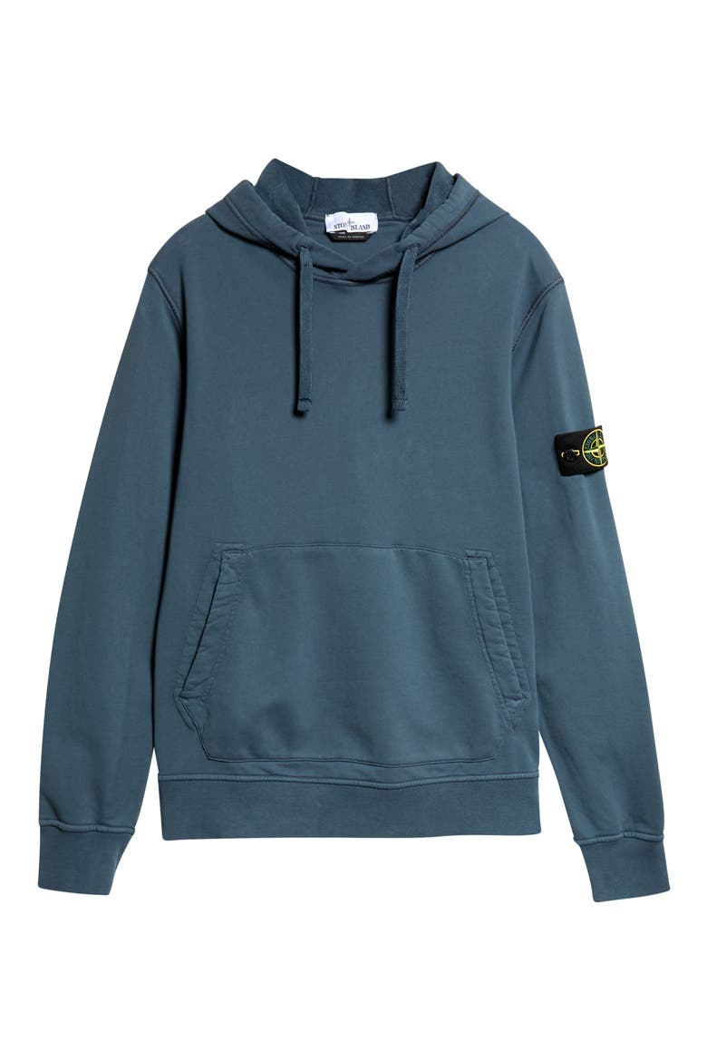 Logo Patch Cotton Hoodie, Main, color, V002E SLATE BLUE
