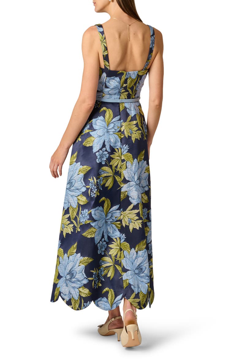 Floral Jacquard Party Dress, Alternate, color, BLUE MULTI