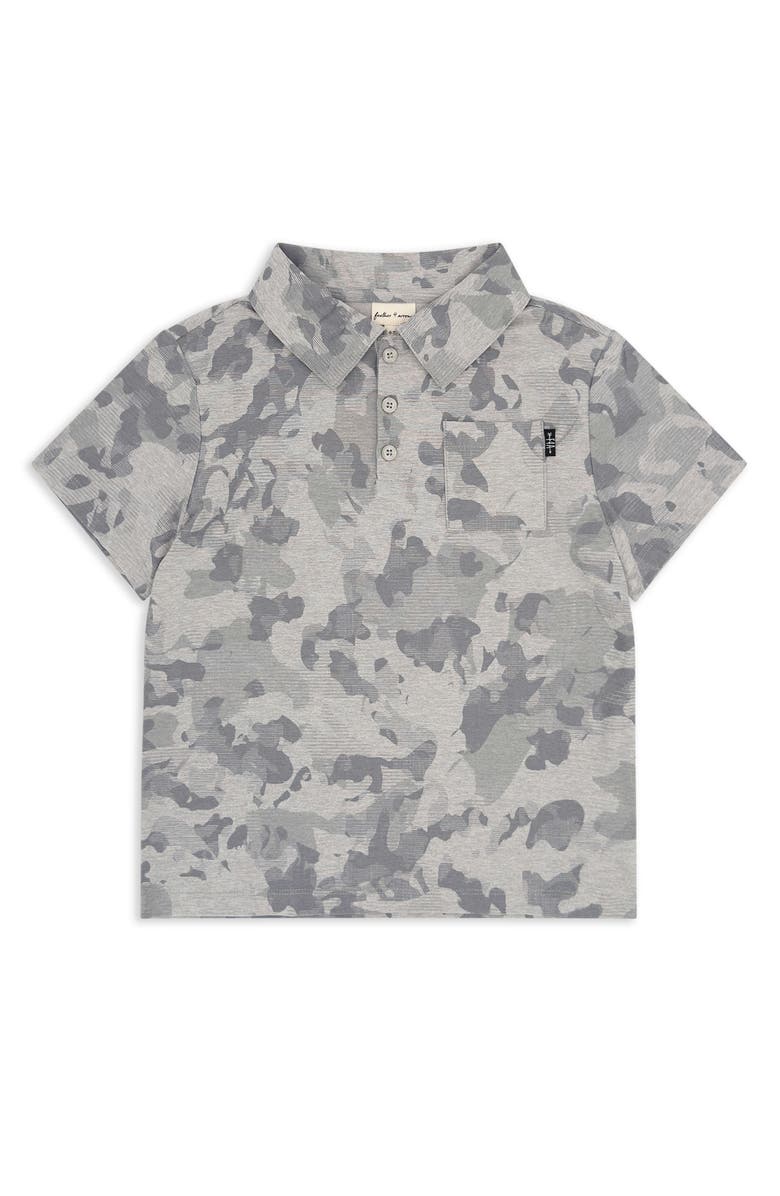 Feather 4 Arrow Kids' Feel Good Tech Camo Performance Polo, Main, color, Heather Grey