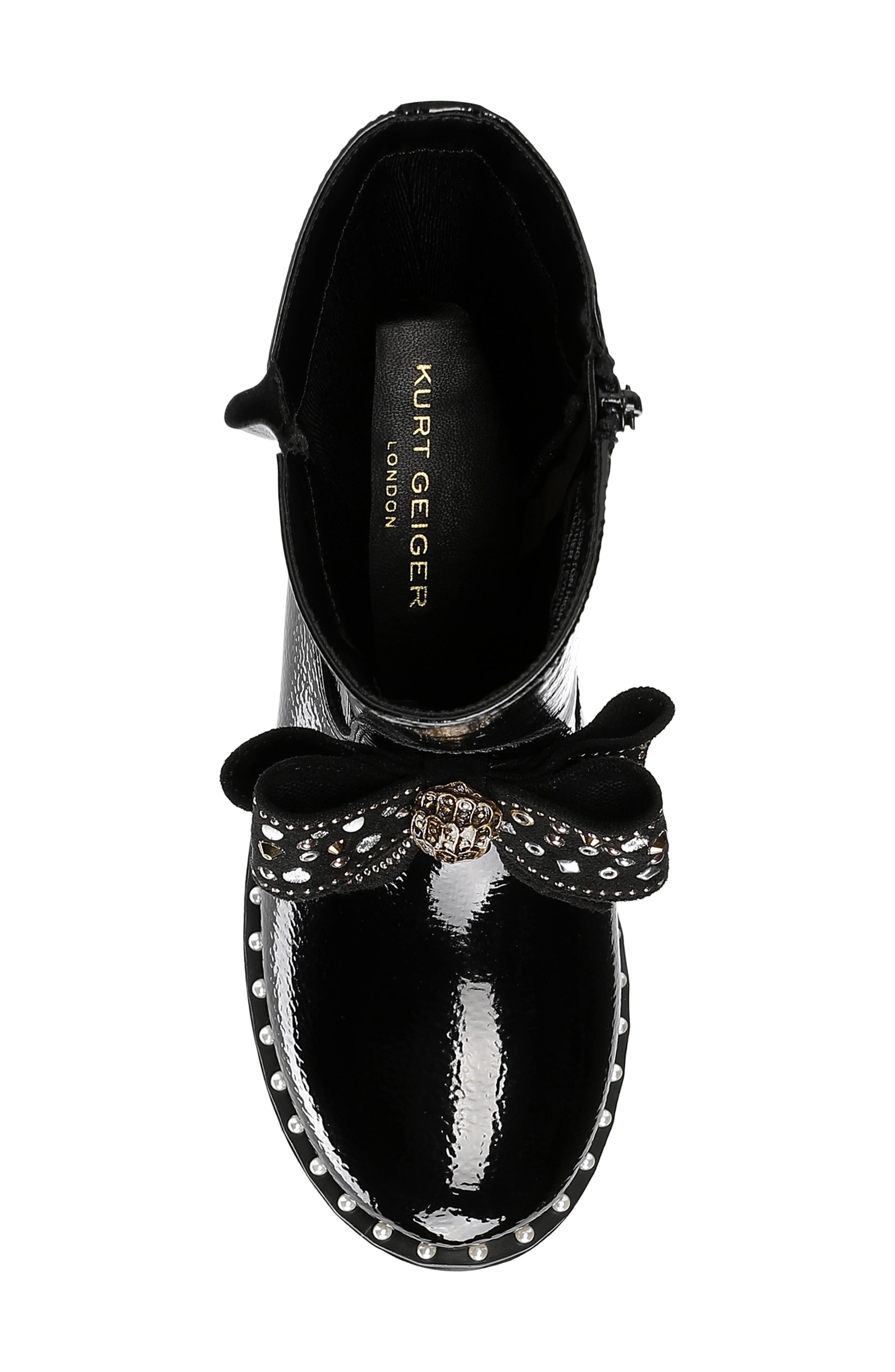 Kurt Geiger London Kids' Kensington Bow Boot, Alternate, color, Black Patent