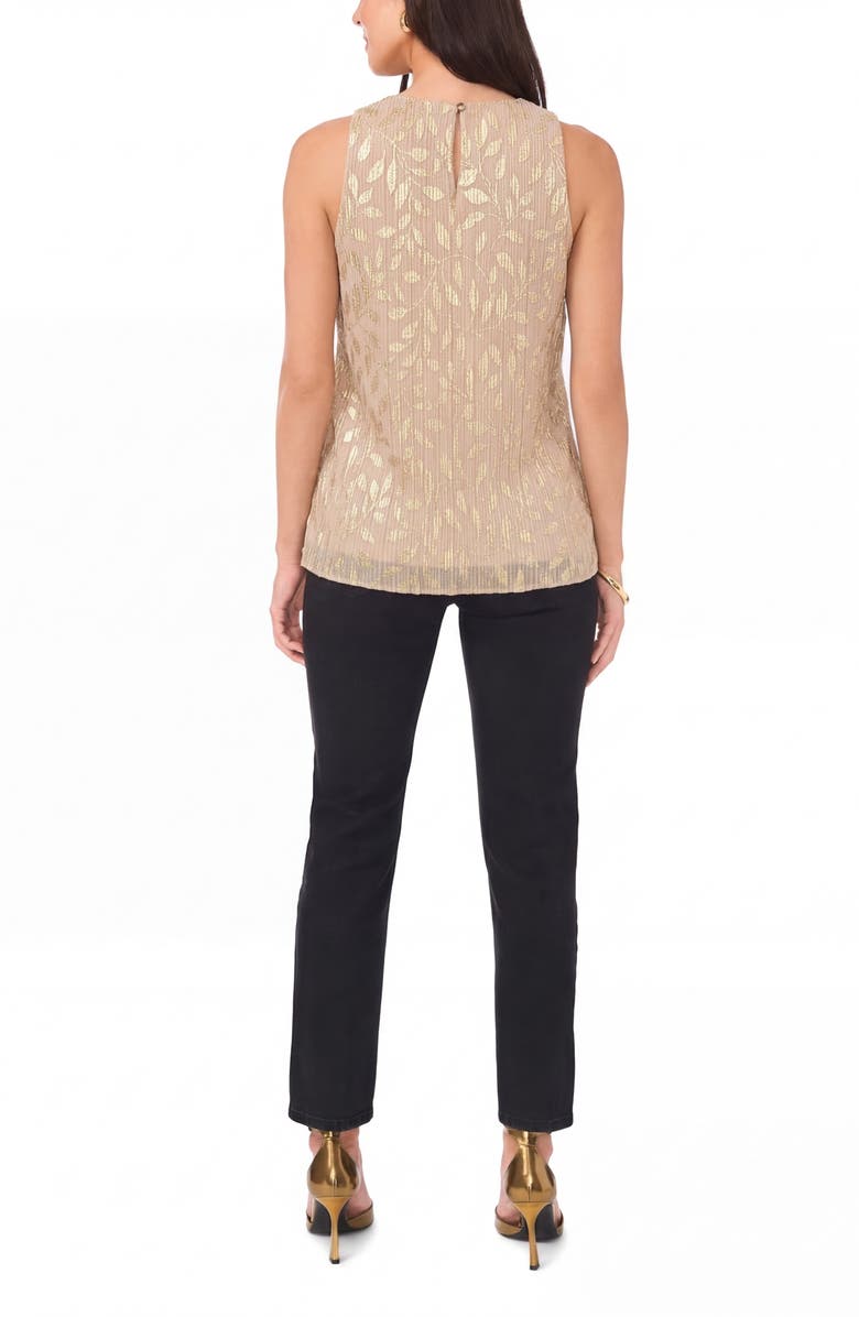 Vince Camuto Shirred Foil Print Tank, Alternate, color, Gold