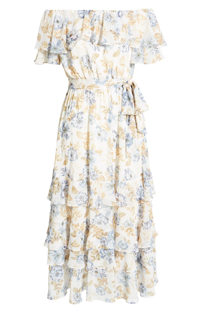 Ever New Eugena Floral Ruffle Off the Shoulder Maxi Dress, Alternate, color, 