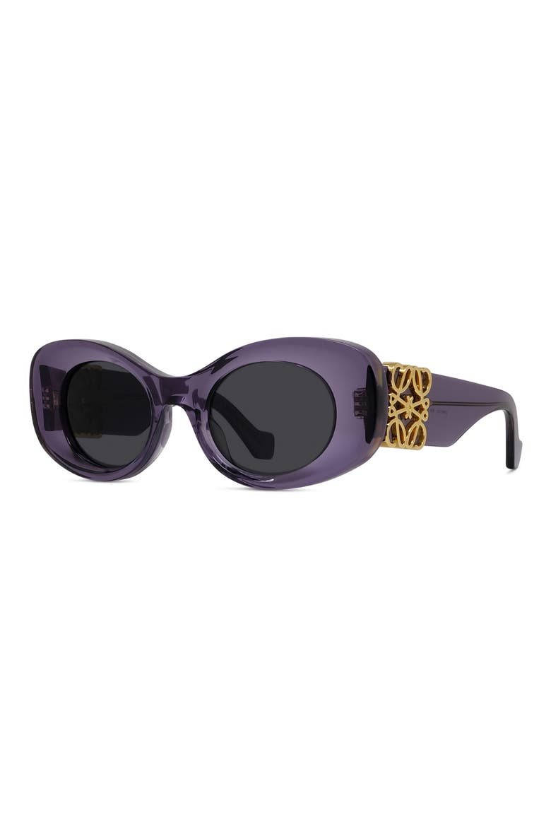 Anagram 49mm Small Rectangular Sunglasses, Alternate, color, SHINY VIOLET / SMOKE
