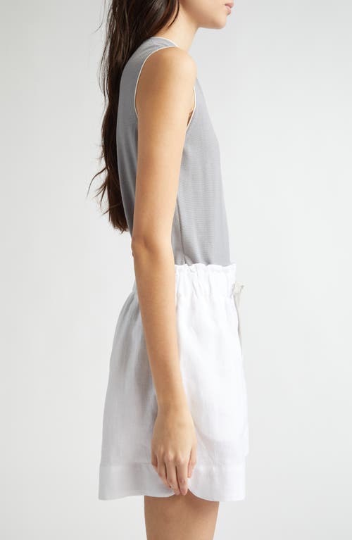 Eleventy Merino Wool Tank Top In Dust And White