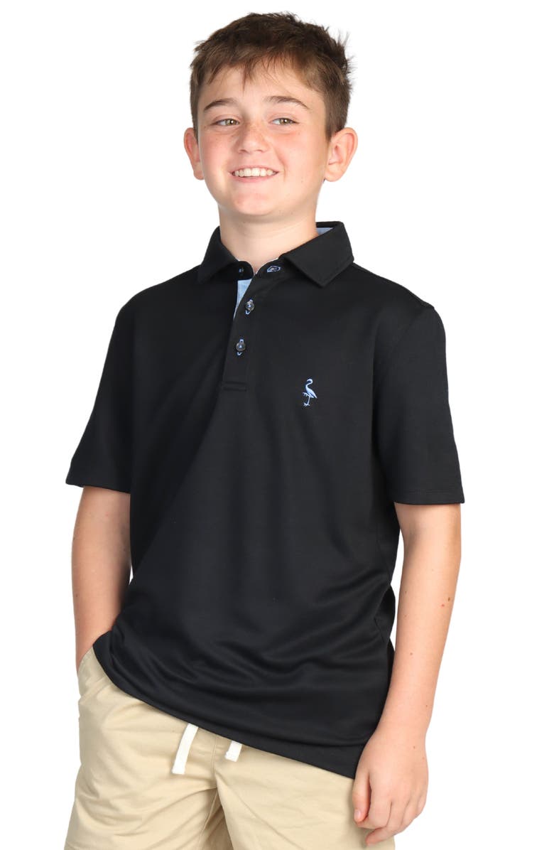 TailorByrd Kids' Solid Knit Polo, Main, color, Black