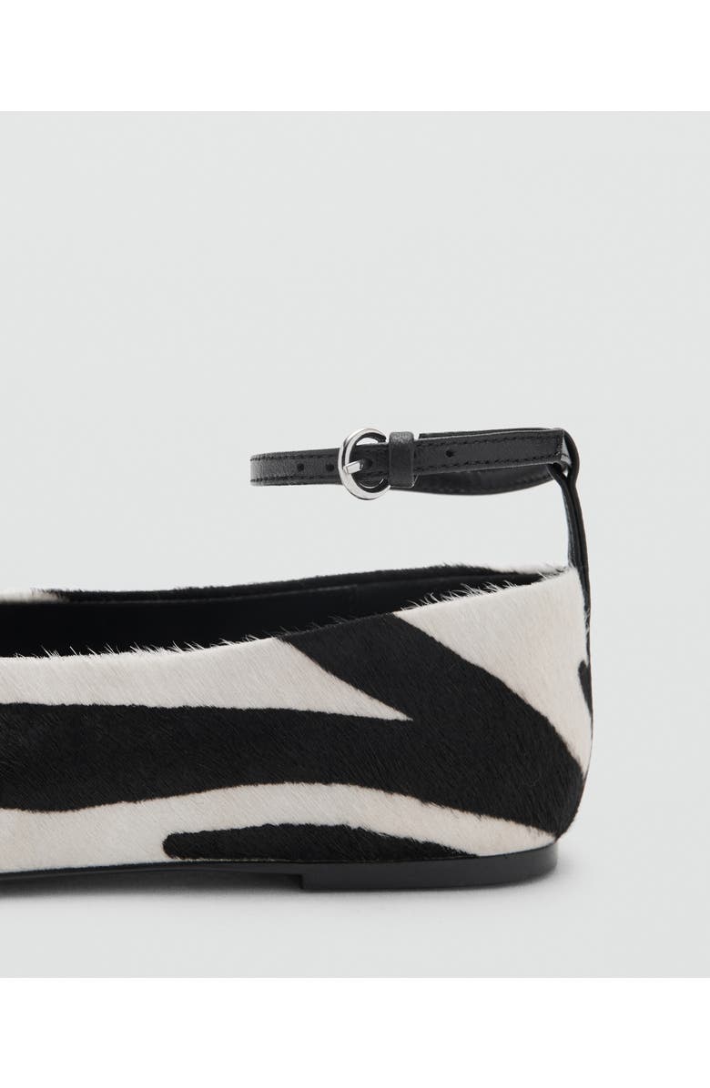 MANGO Genuine Calf Hair Ankle Strap Flat, Alternate, color,