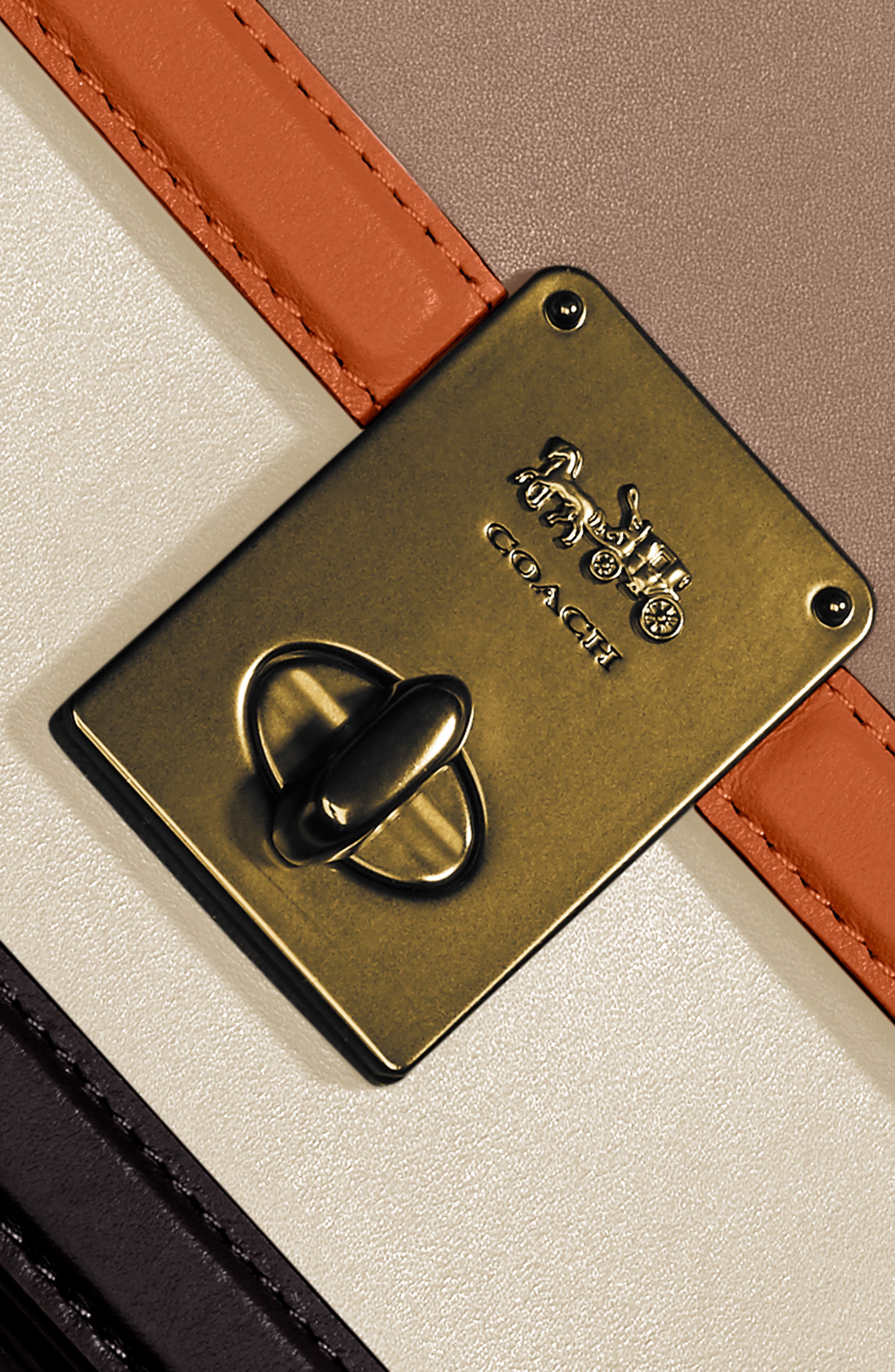 COACH Hutton Colorblock Leather Shoulder Bag, Alternate, color, 