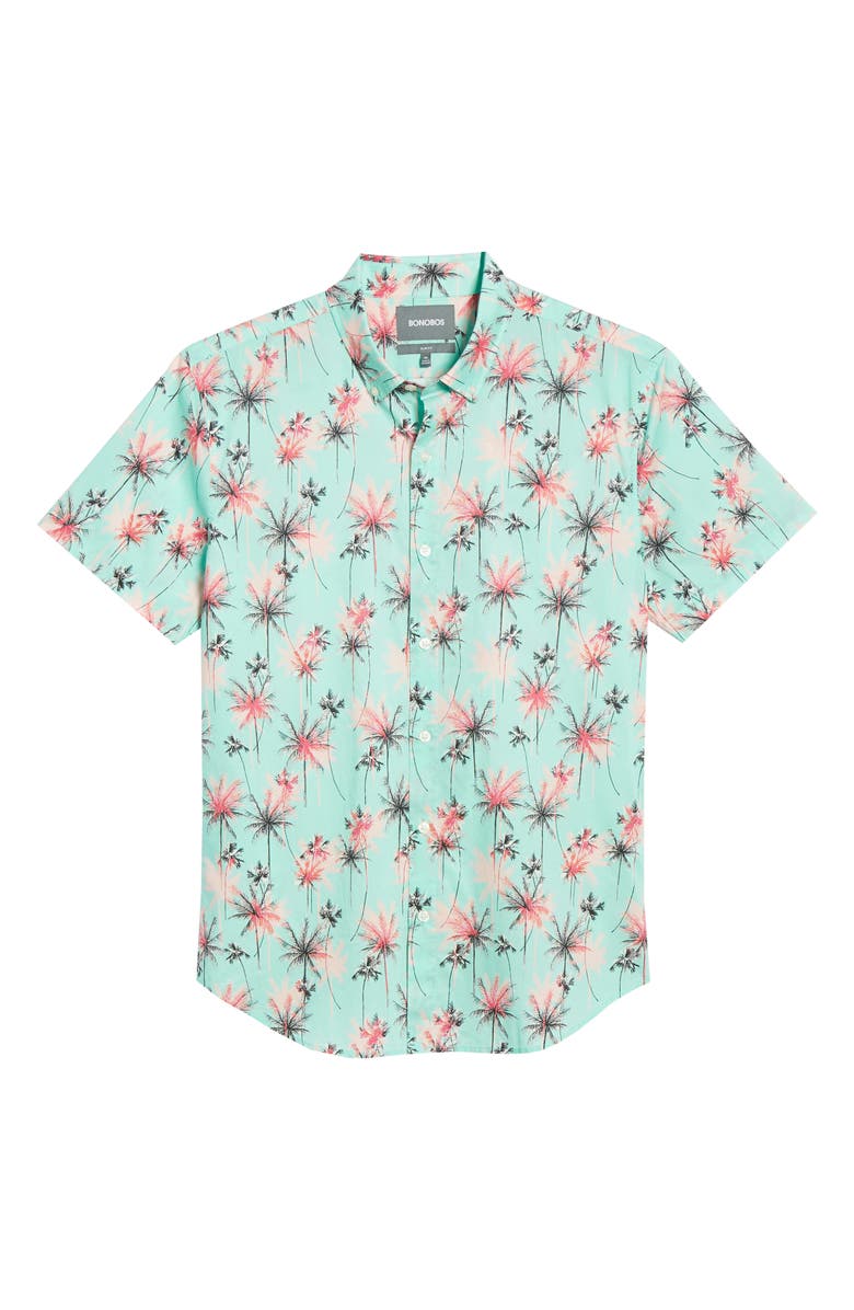 Bonobos Riviera Slim Fit Palm Print Shirt, Alternate, color, 