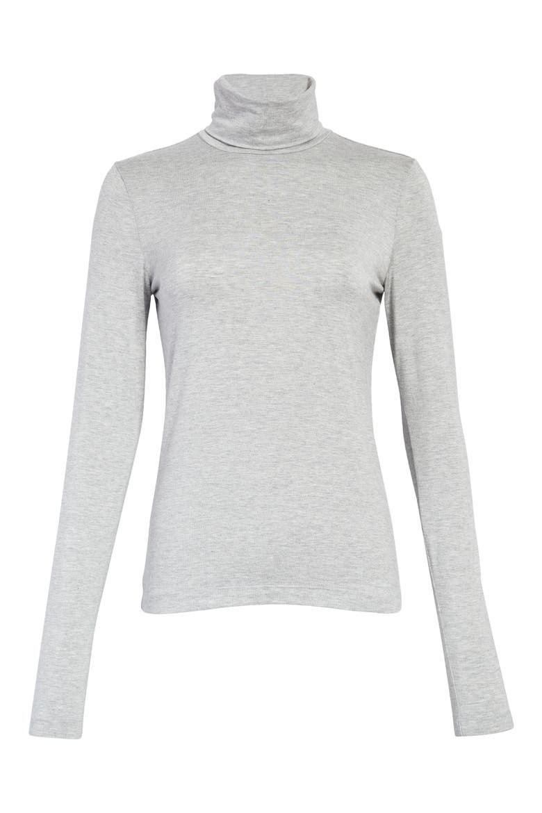 Nissa Soft Slouch Turtleneck Top, Alternate, color, GREY HEATHER