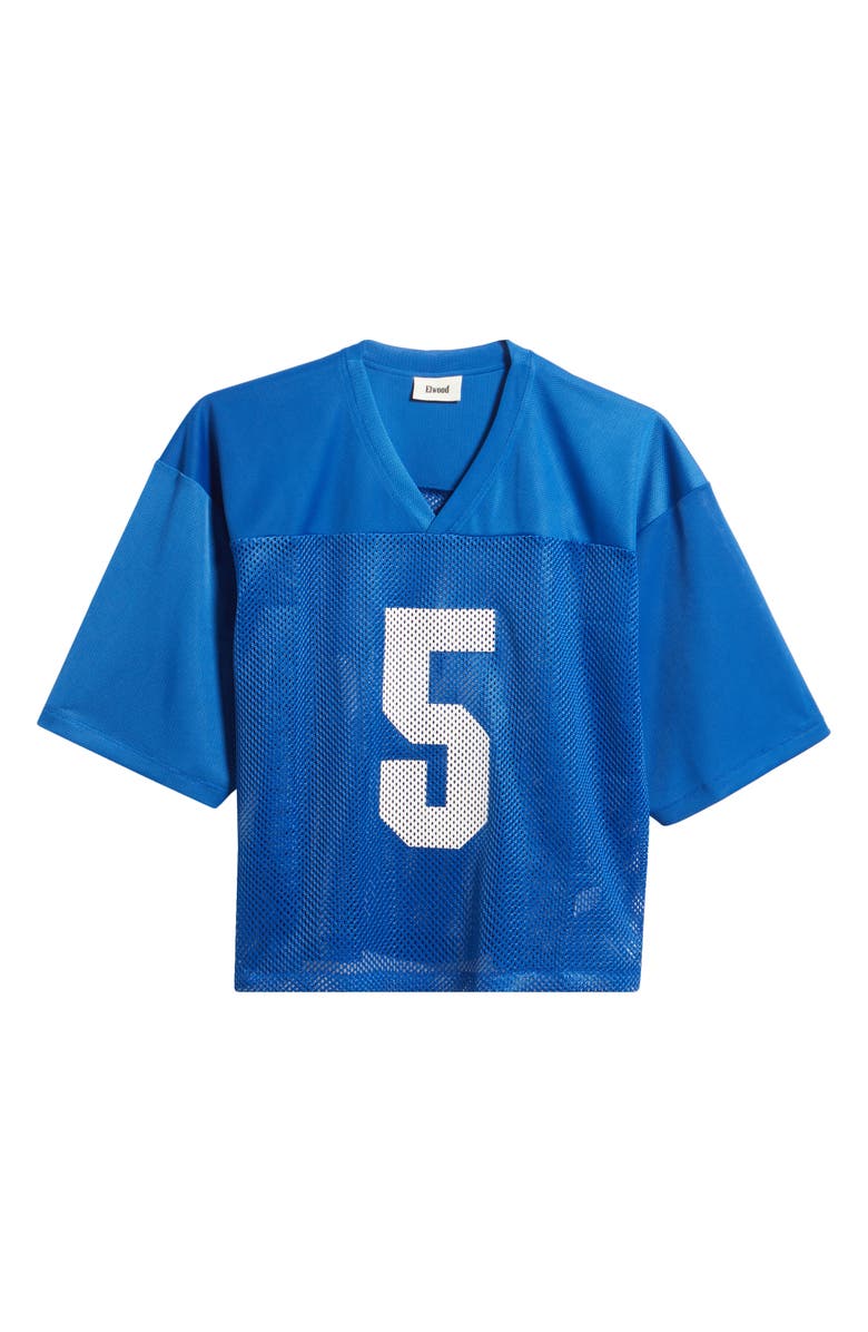 Elwood Oversize Crop Mesh Football Jersey, Alternate, color, Cobalt