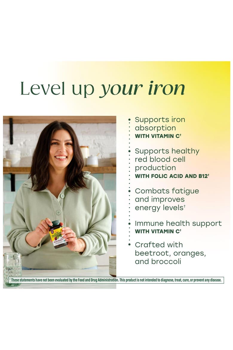 Blood Builder Iron Supplement for Women & Men with B12, Folic Acid & Vitamin C, Vegan, 90 Tablets, Alternate, color, None