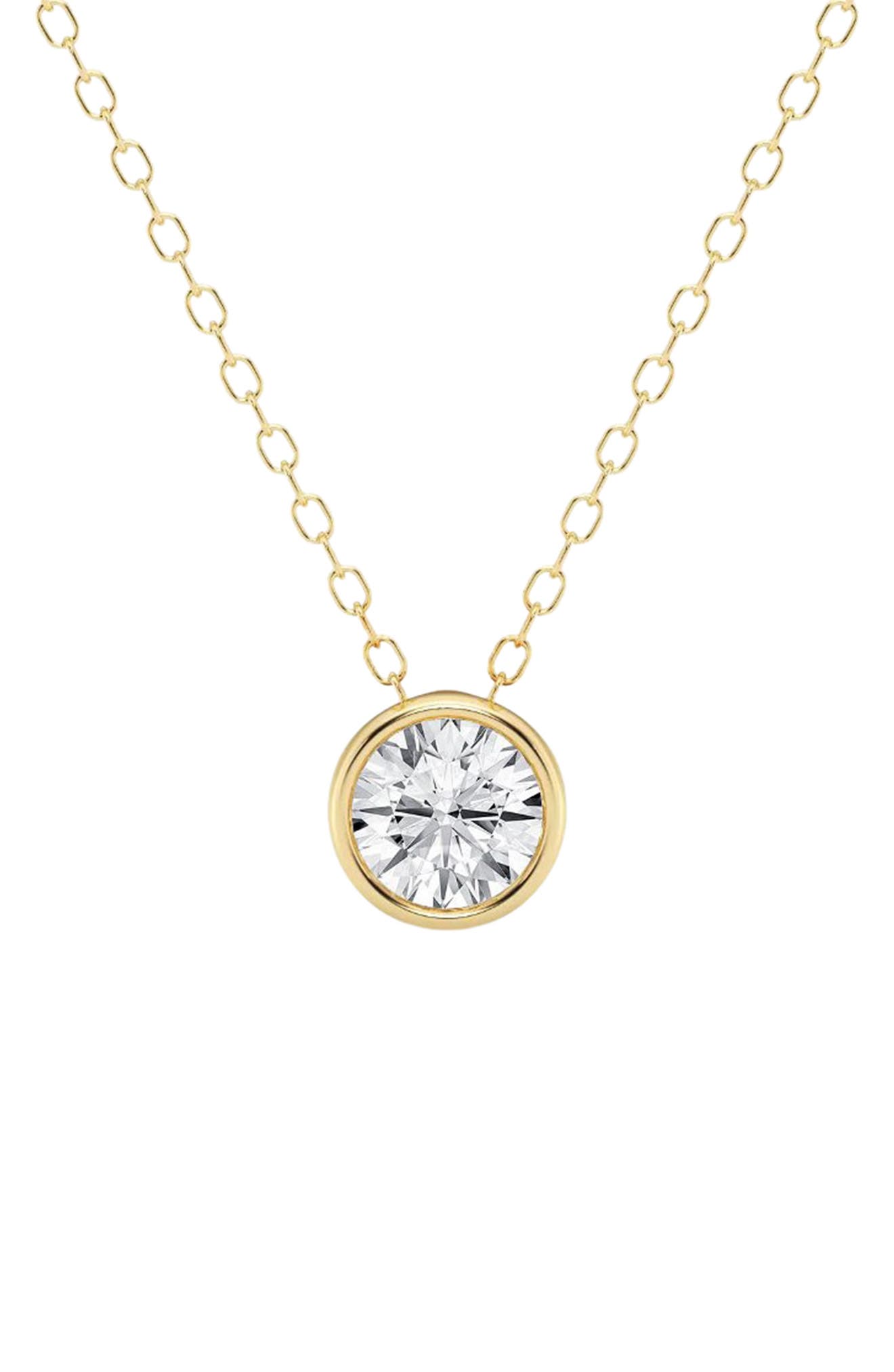 Badgley Mischka Collection 14K Yellow Gold Lab Grown Diamond Pendant ...