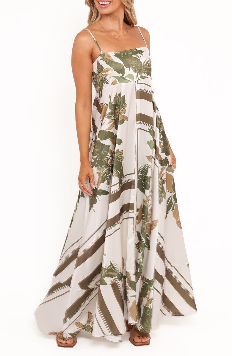 Petal & Pup Elanor Print Sleeveless Maxi Dress, Alternate, color, Olive Print