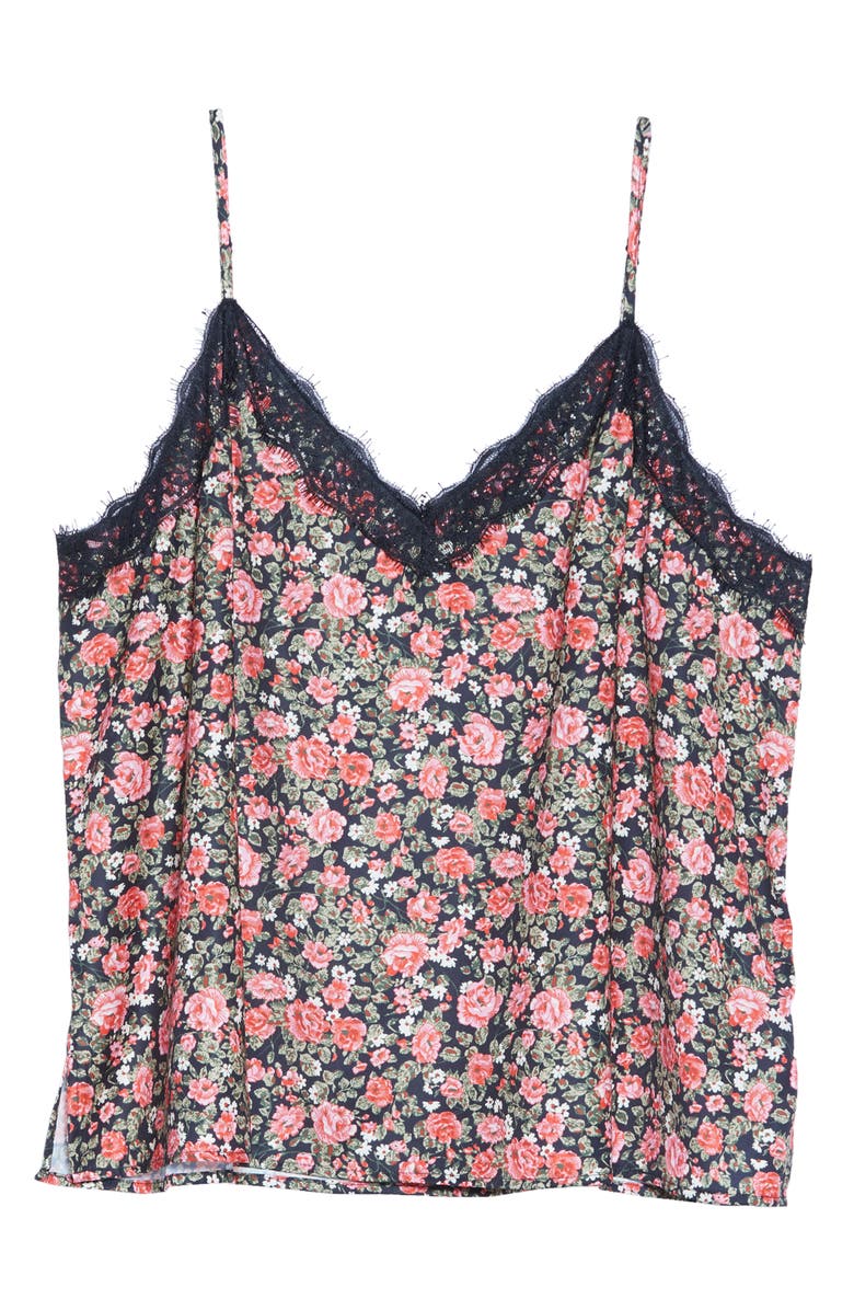 BP. Leopard Print Lace Trim Camisole, Alternate, color,