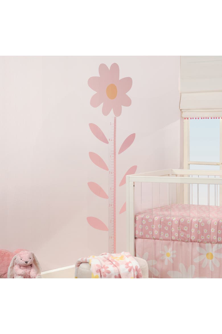 Daisy Dreams Flower Growth Chart Wall Decals/Stickers, Alternate, color, Pink