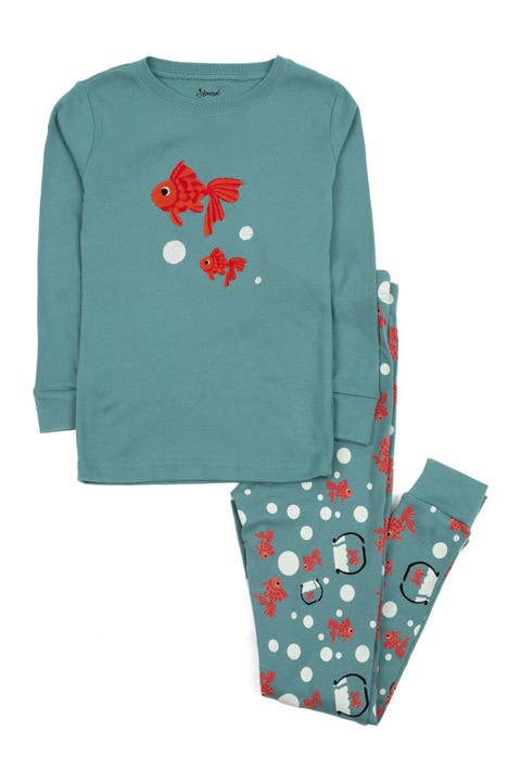 Two-Piece Cotton Printed Matching Family Pajamas, Playful Graphics