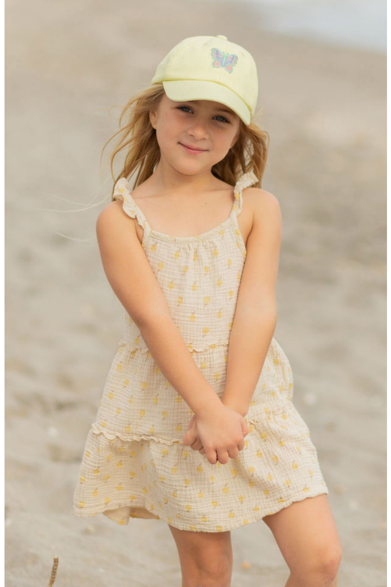 Butterfly Twill Bow Baseball Hat, Alternate, color, Yellow