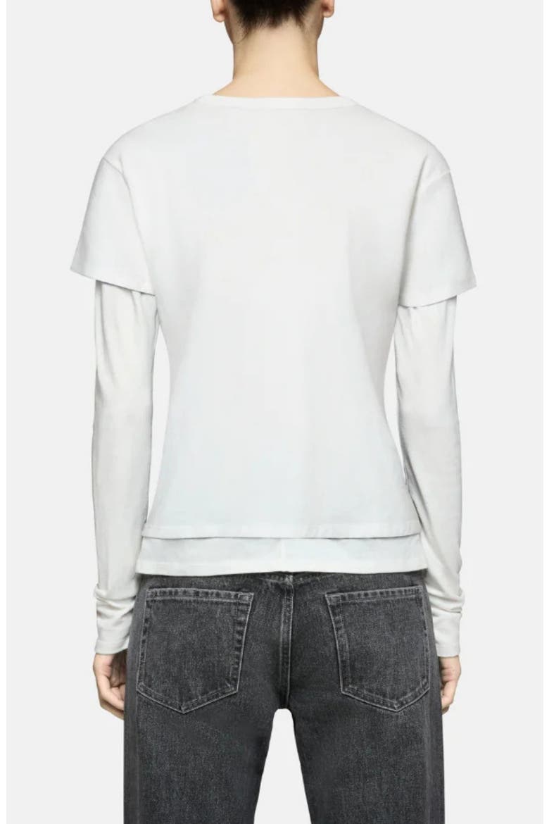 Rory Layered Long Sleeve T-Shirt, Alternate, color, WHITE