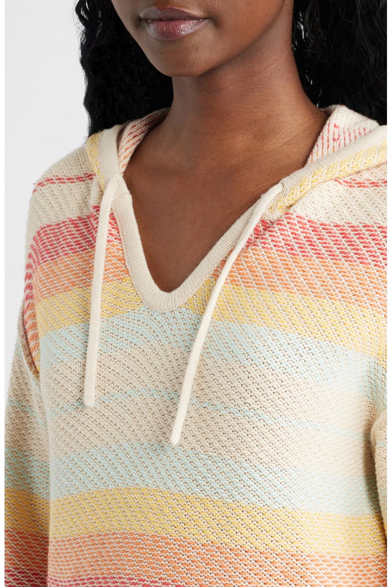 Revival Stripe Knit Poncho, Alternate, color, ORANGE