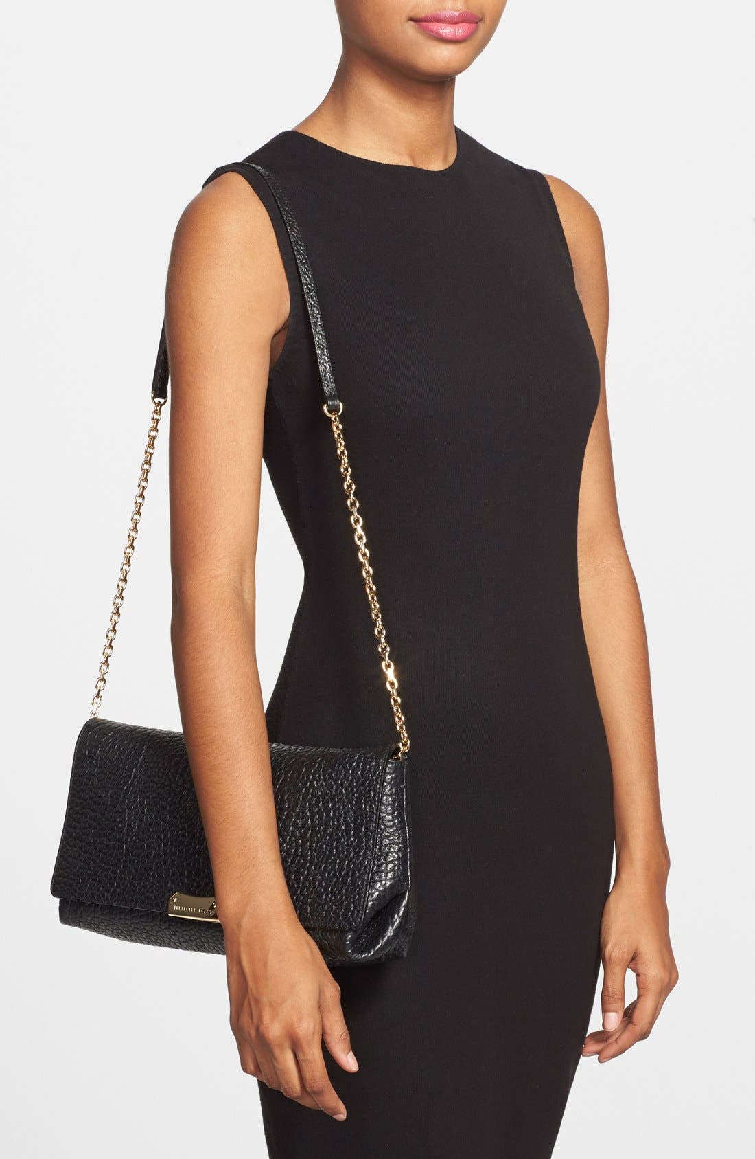 Burberry 'Medium Mildenhall' Signature Grain Leather Convertible Crossbody Bag, Alternate, color, 