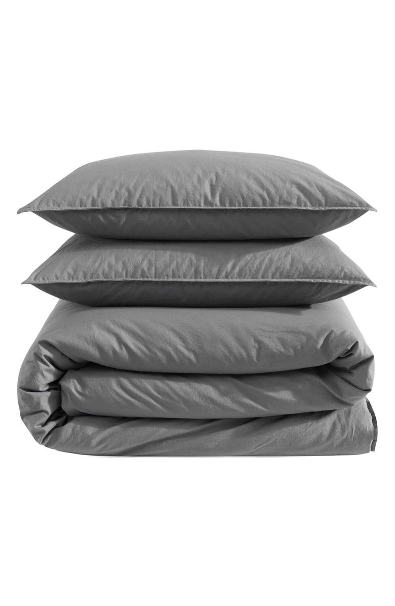 Calvin Klein Washed Percale Comforter & Sham Set, Main, color, Graphite