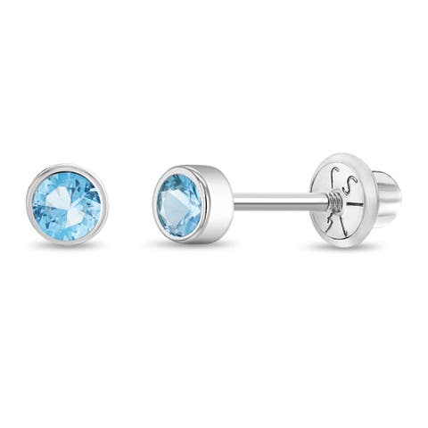 14k Bezel Cubic Zirconia Earrings