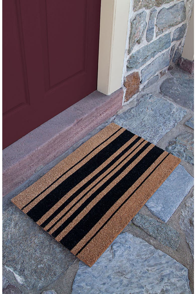 Bold Stripes Doormat, Alternate, color, NATURAL COIR / BLACK