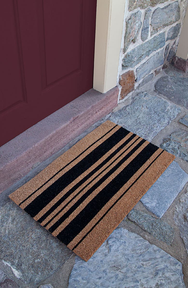 ENTRYWAYS Bold Stripes Doormat, Alternate, color, Natural Coir / Black