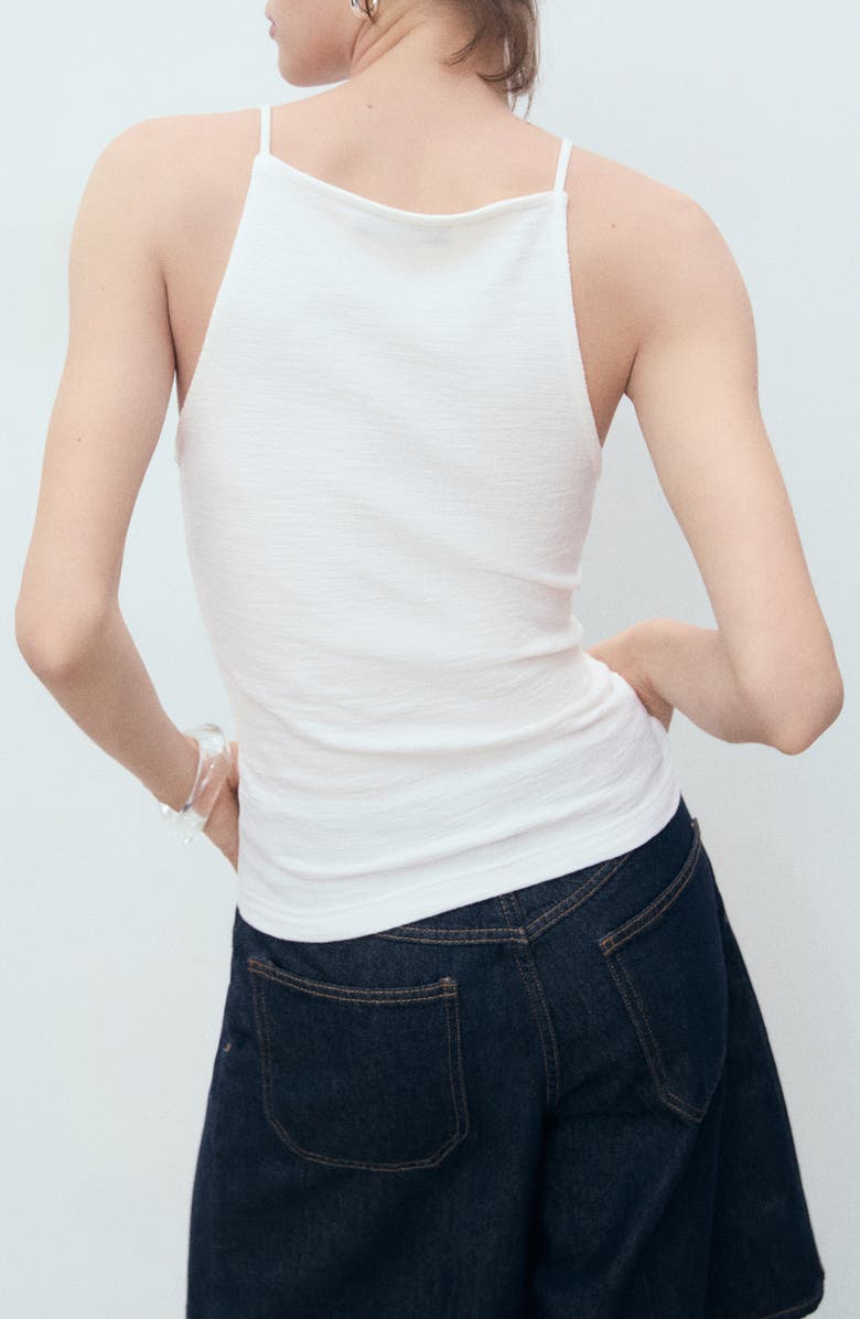 MANGO Crochet Appliqué Sleeveless Top, Alternate, color, Off White