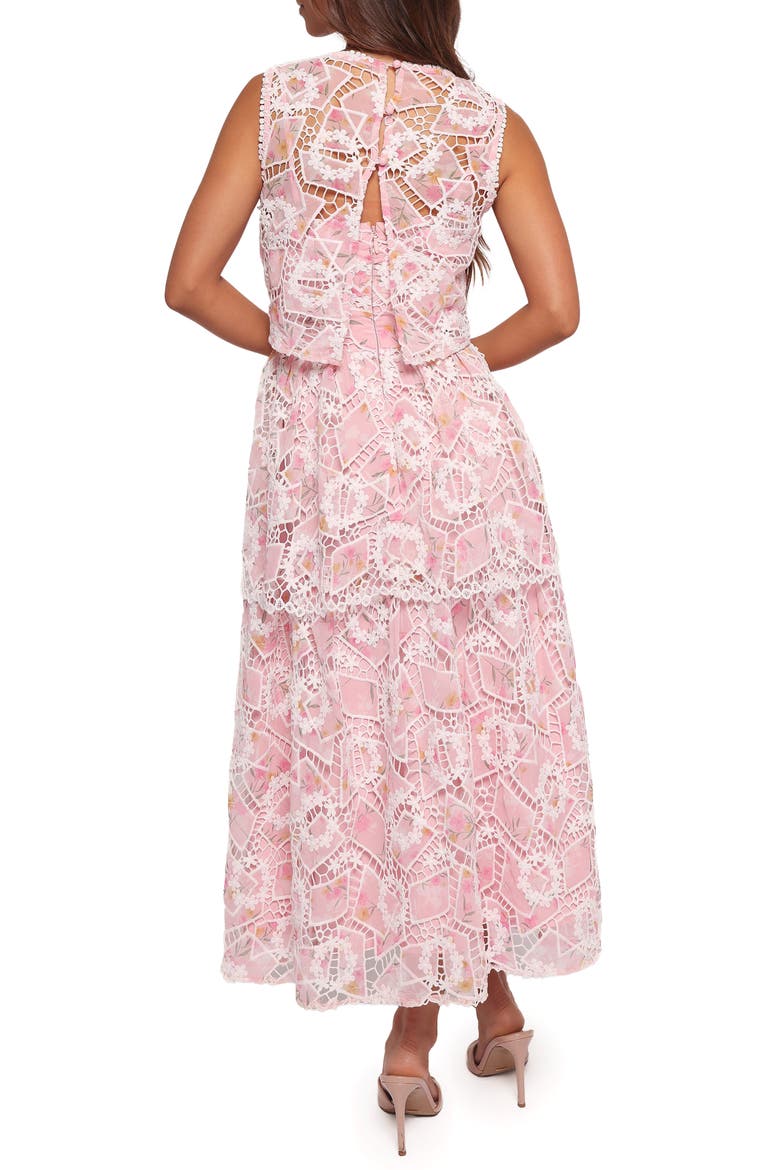 Eleonora Lace Embroidered Midi Dress, Alternate, color, PINK FLORAL