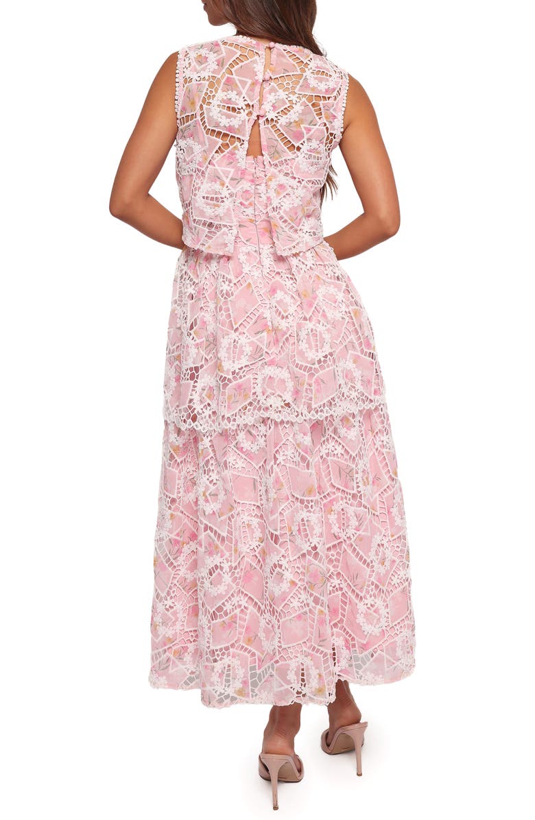 Petal & Pup Eleonora Lace Embroidered Midi Dress, Alternate, color, Pink Floral