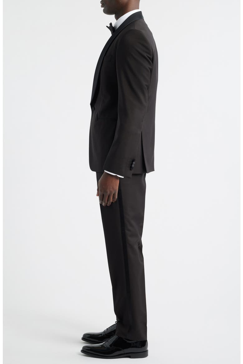 Huge Shawl Collar Dark Brown Wool & Mohair Tuxedo, Alternate, color, DARK BROWN