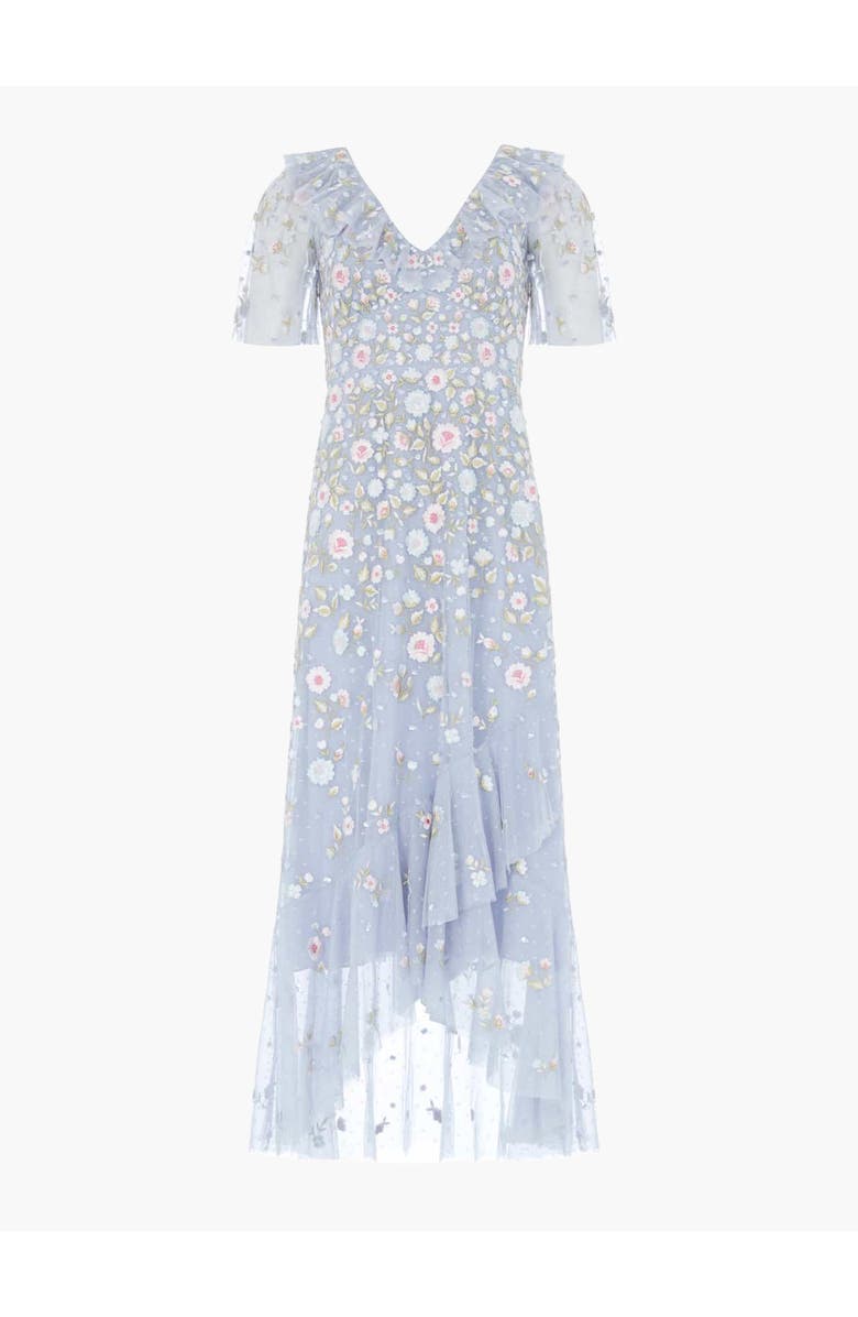 Needle & Thread Ethereal Blooms Frill Ankle Gown, Alternate, color, Skylight/Multi