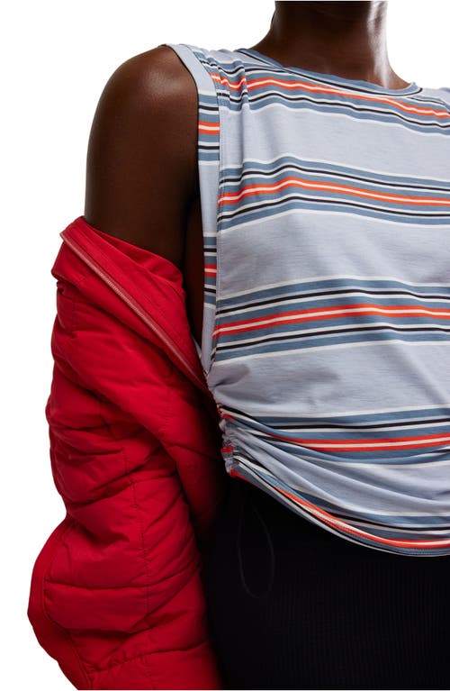 Free People Stripe Sport Mode Muscle T-shirt In Steel Combo