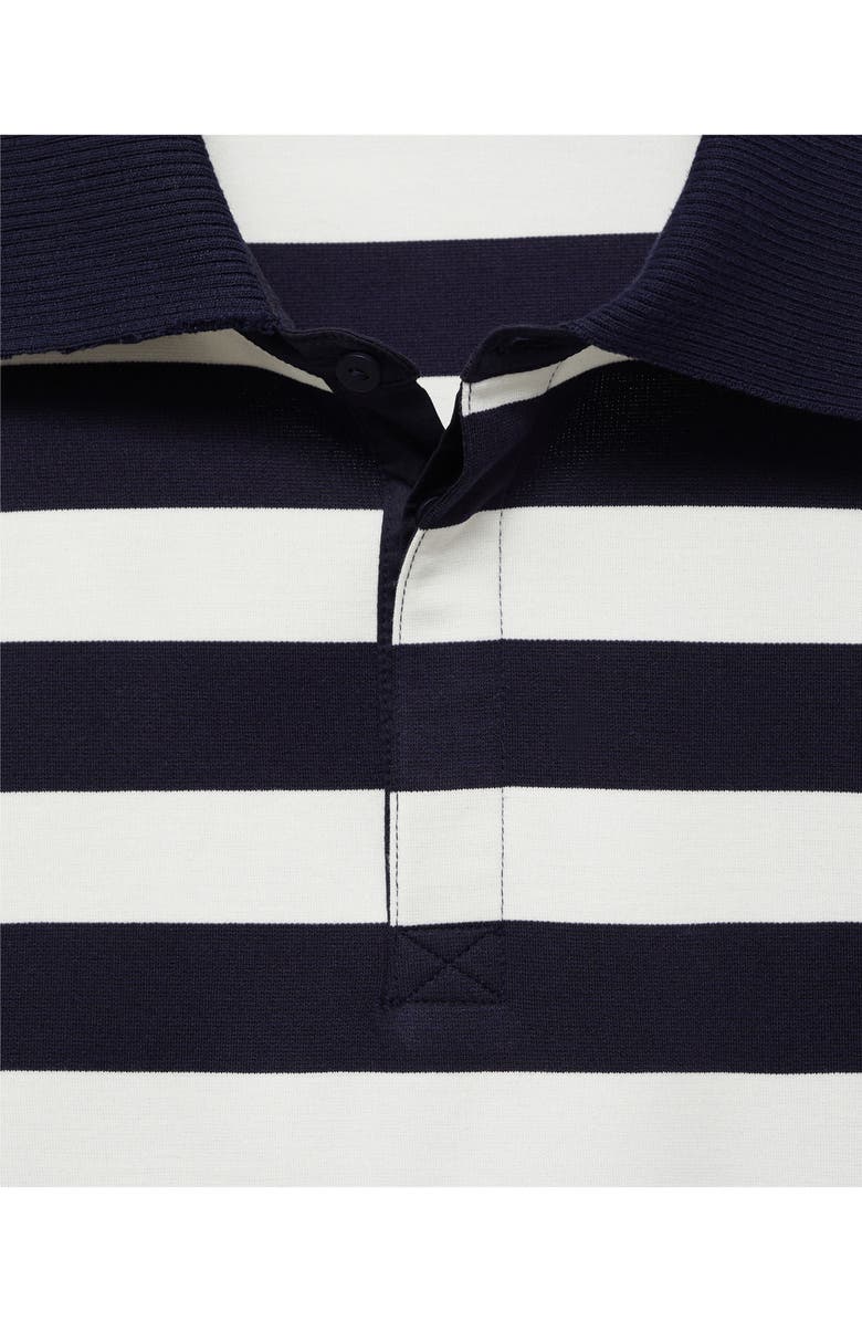 MANGO Stripe Polo Sweatshirt, Alternate, color, Dark Navy