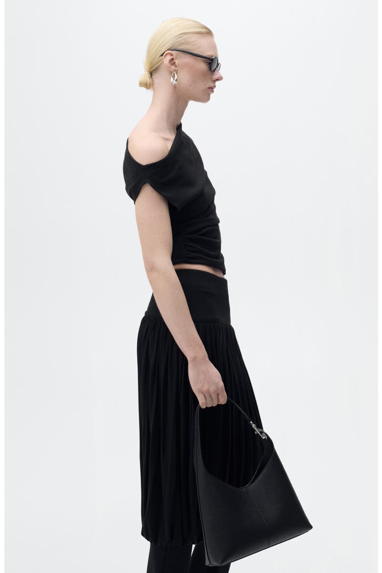 Asymmetric Neck Top, Alternate, color, BLACK