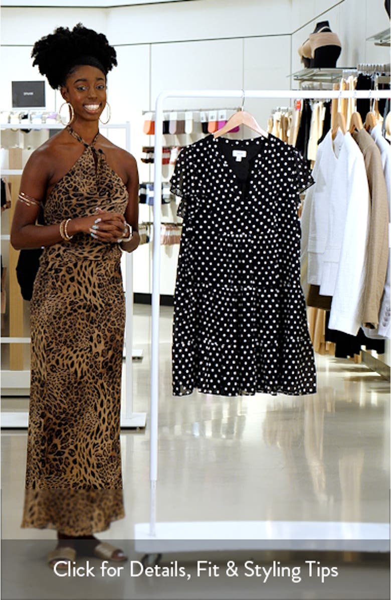 Embroidered Floral Flutter Sleeve Tiered Minidress, sales video thumbnail