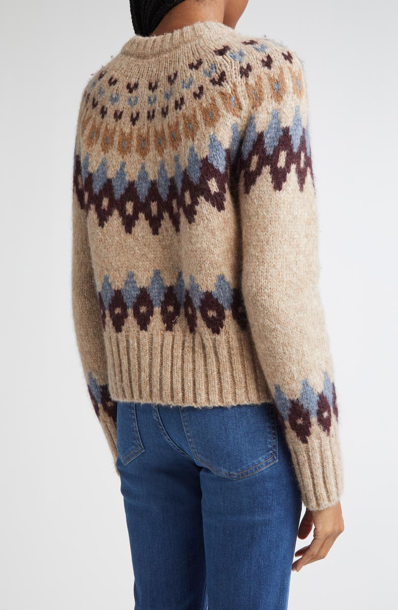Veronica Beard Christina Fair Isle Cardigan, Alternate, color, Oatmeal Melange Multi