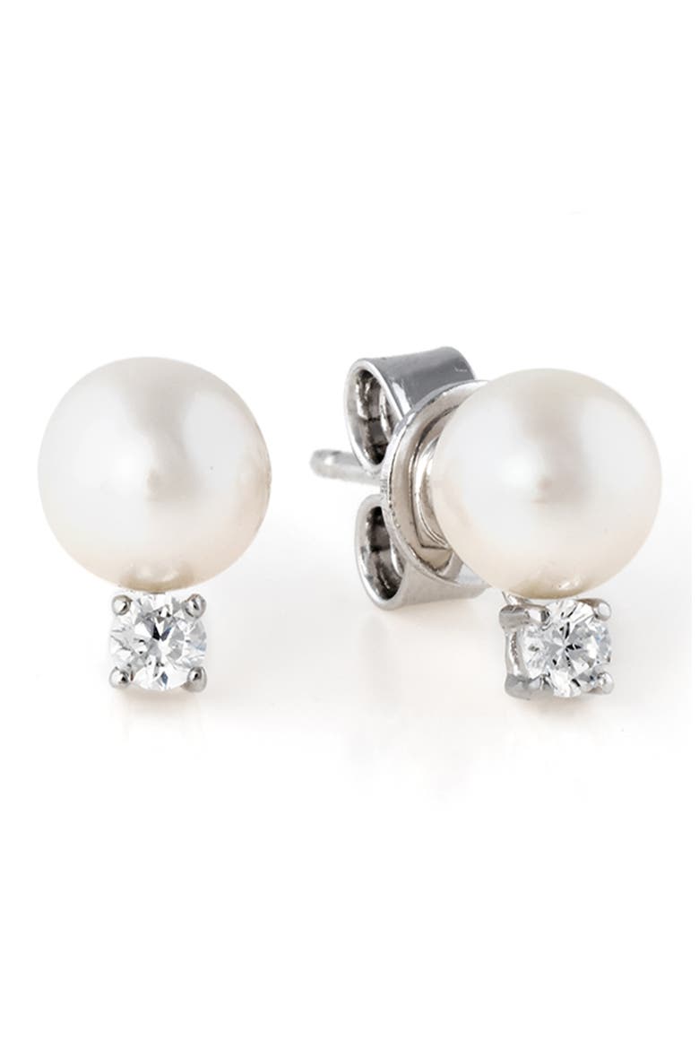 Cultured Pearl Stud Earrings, Main, color, PEARL/ IVORY
