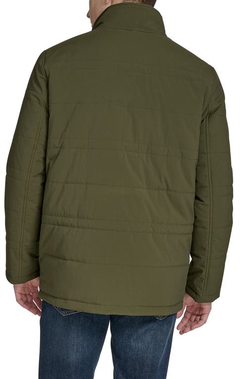 Cole Haan Signature Stretch Crinkle Puffer Jacket In Green