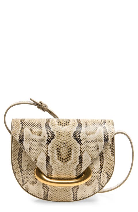 Small Veneto Snakeskin Leather Crossbody Bag