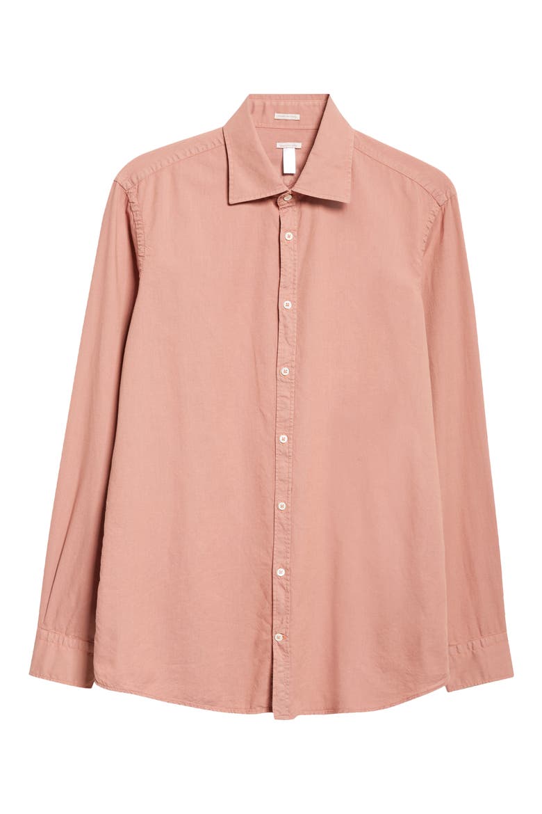 Classic Cotton Button-Up Shirt, Alternate, color, CORAL