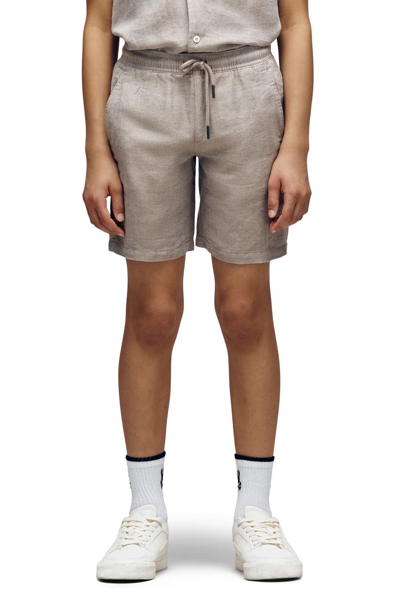 Kids' Windcrest Linen & Cotton Blend Shorts, Alternate, color, JUTE