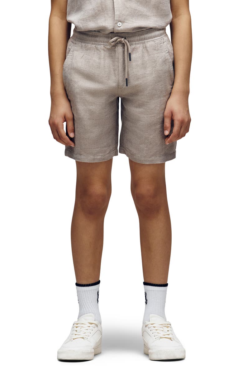 Psycho Bunny Kids' Windcrest Linen & Cotton Blend Shorts, Alternate, color, Jute