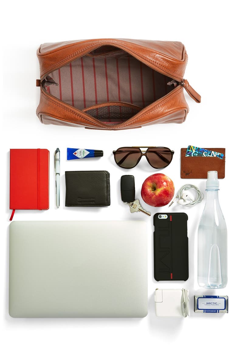 Rawlings® Leather Travel Kit, Alternate, color, COGNAC