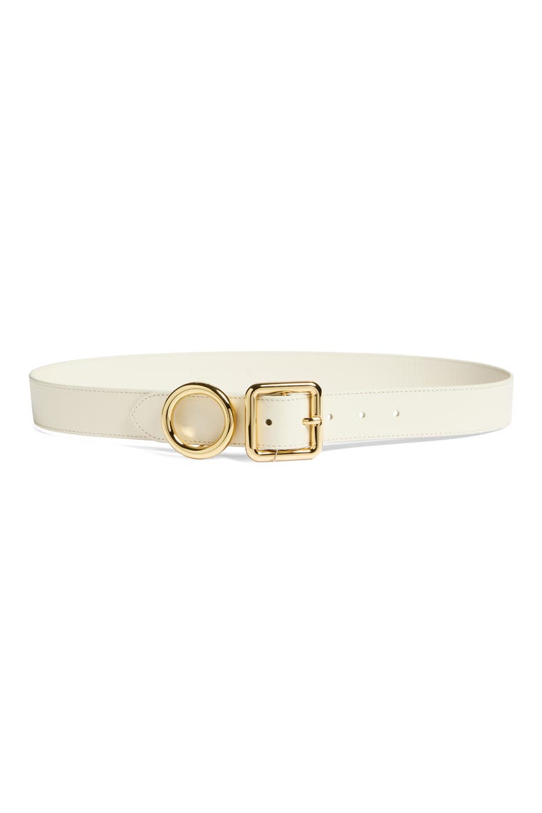 La Ceinture Regalo Leather Belt, Main, color, LIGHT IVORY
