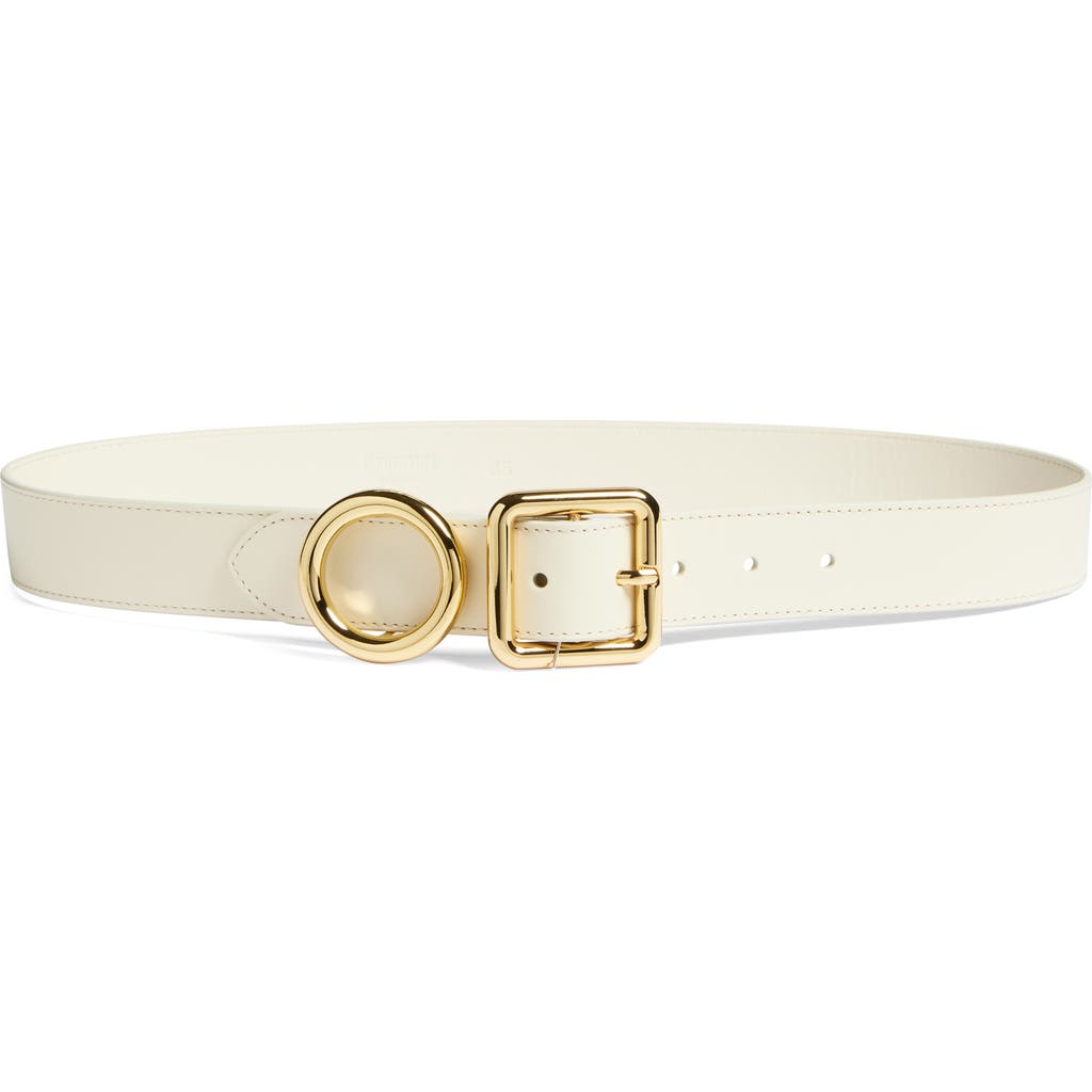 Jacquemus The Regalo Circle-buckle Leather Belt In Neutral