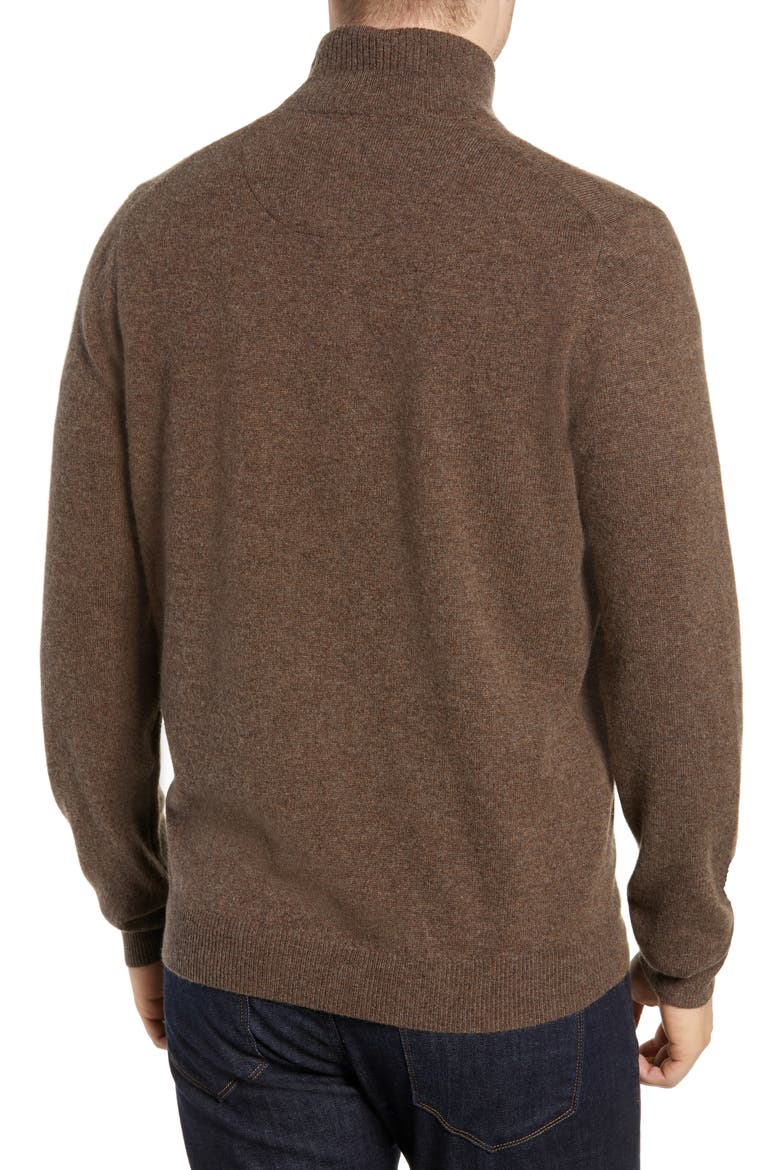 Cashmere Quarter Zip Pullover Sweater, Alternate, color, BROWN KONA