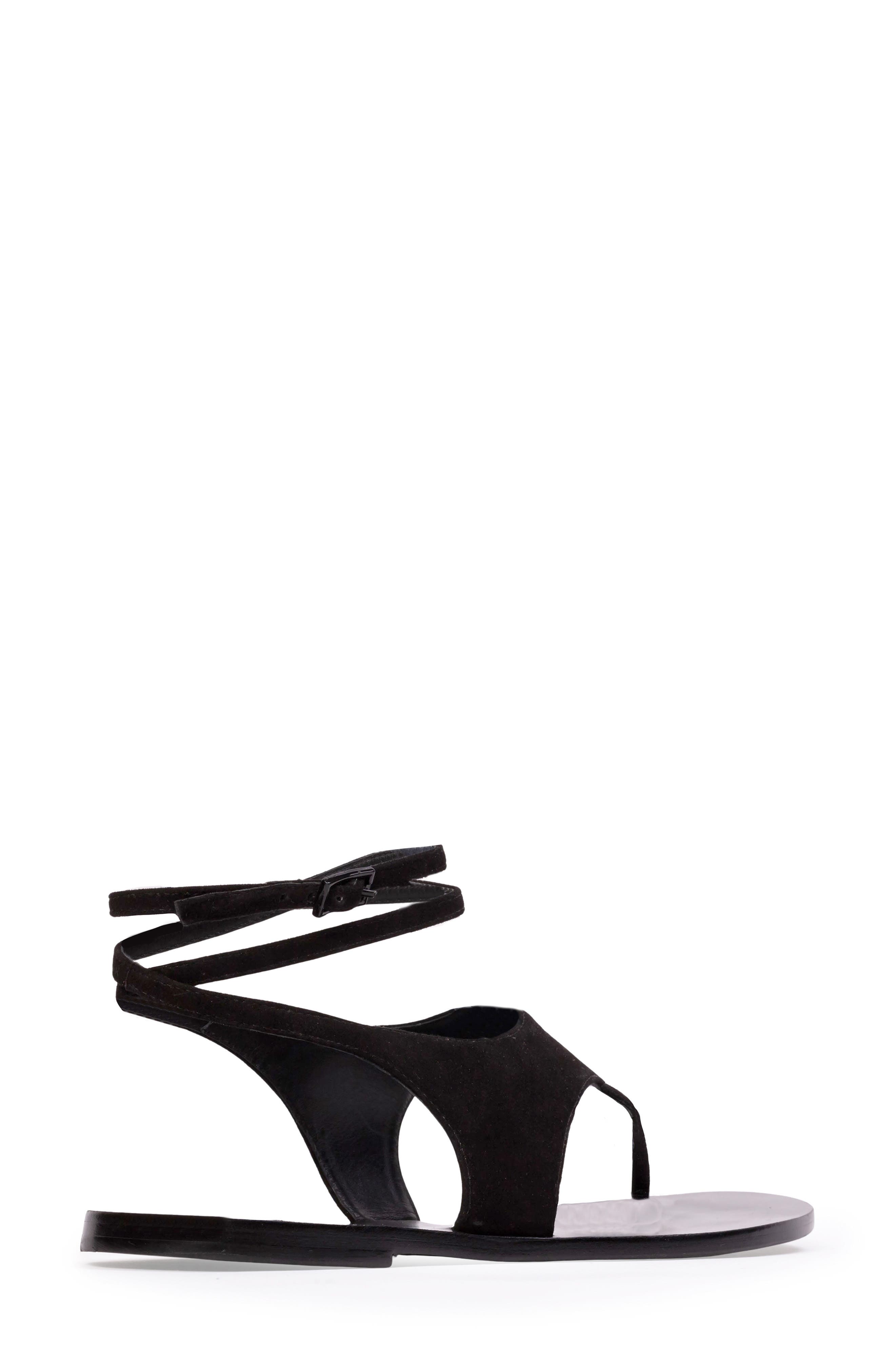 BLACK SUEDE STUDIO Mindy Ankle Strap Sandal, Alternate, color, Black Suede